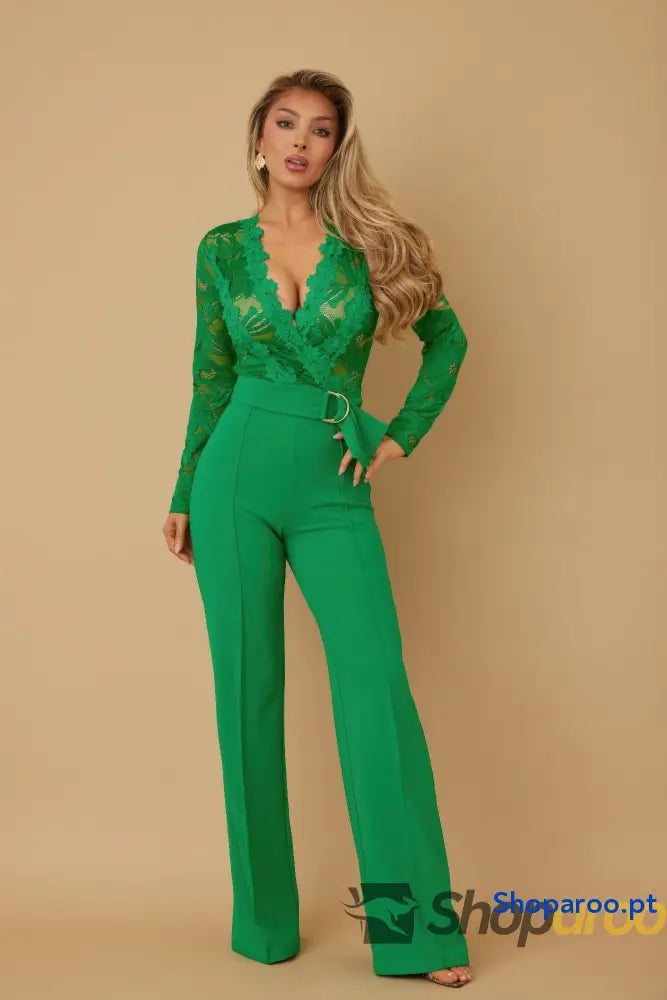 Lace Crochet Long Sleeve Jumpsuit