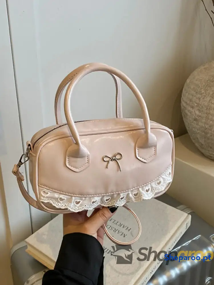 Lace Detail Bow Crossbody Bag