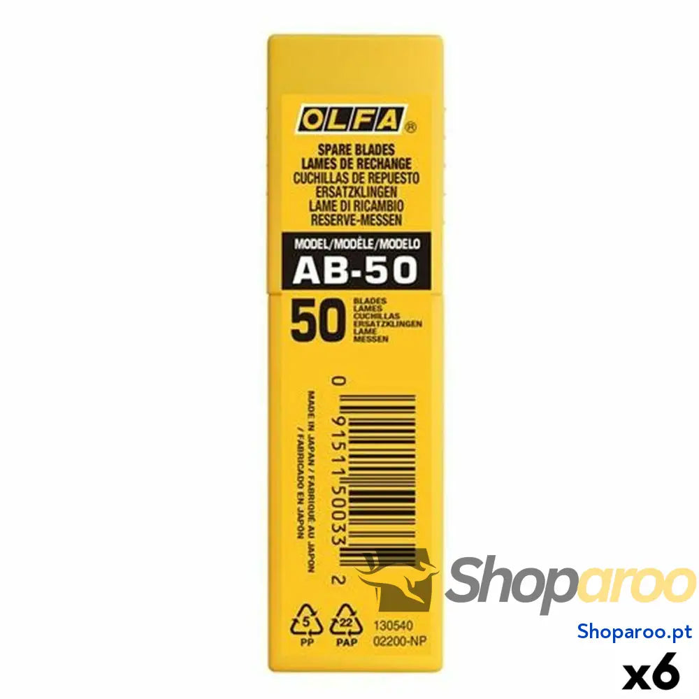 Lâmina de Corte Olfa AB 50 9 mm Peças 6 Unidades