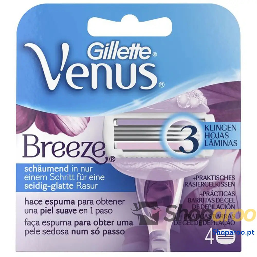 Lâmina sobresselente para máquina de barbear Gillette Venus Breeze 4 Unidades