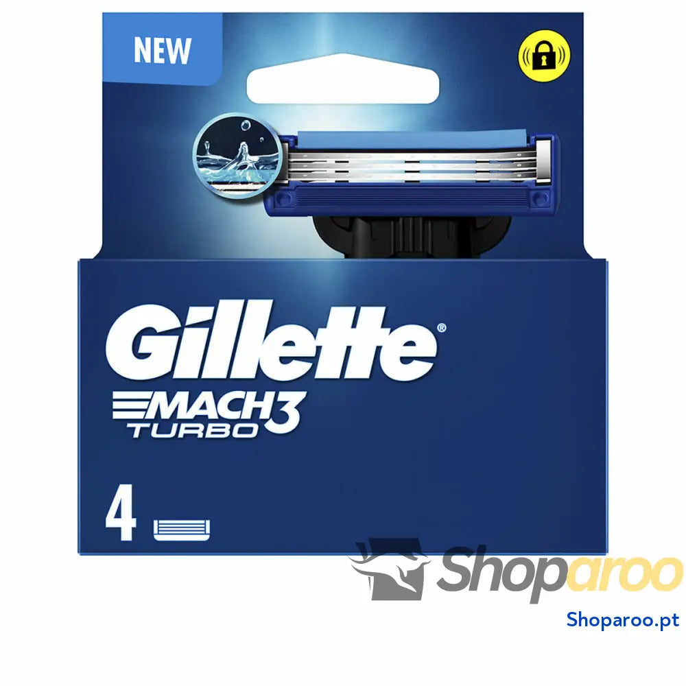 Lâminas de barbear Gillette MACH 3 TURBO (4 Unidades)