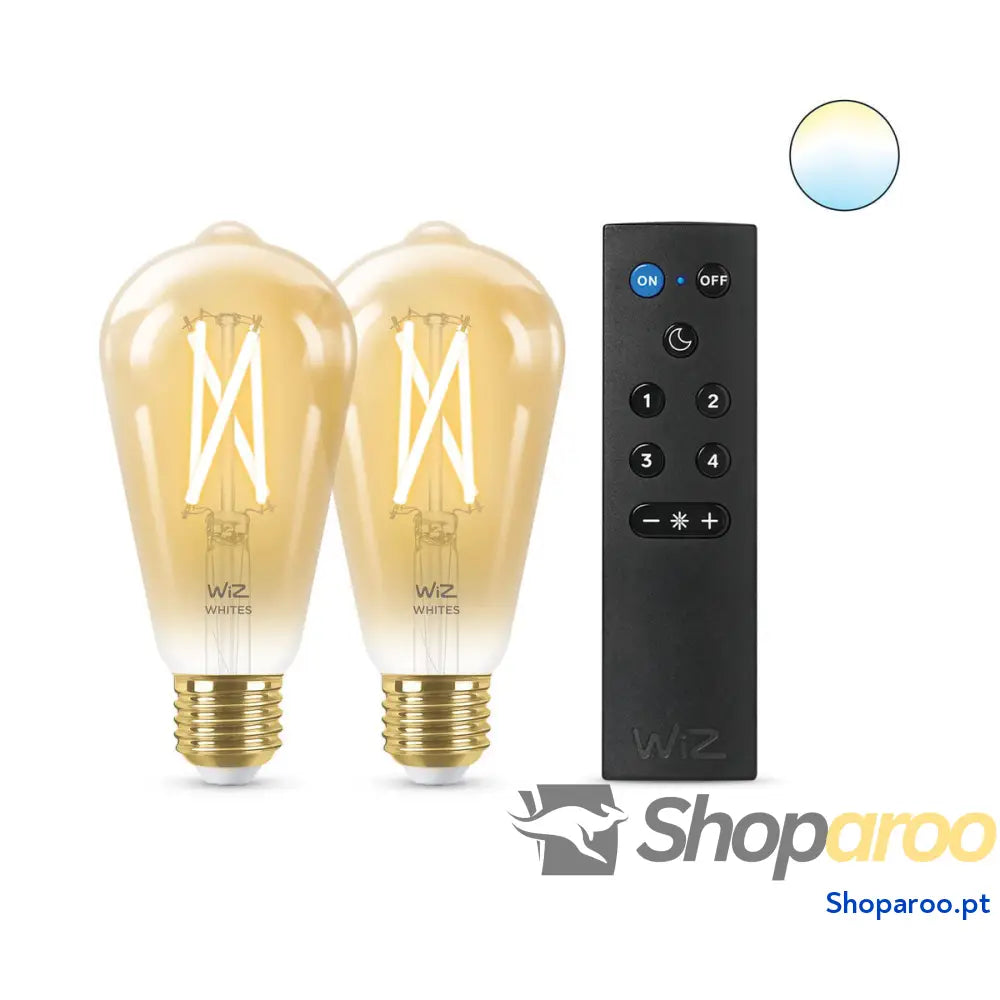 Lâmpada Inteligente Wiz ST64 E27 50 W Multicolor Dourado 7 W 640 lm (2 Unidades)