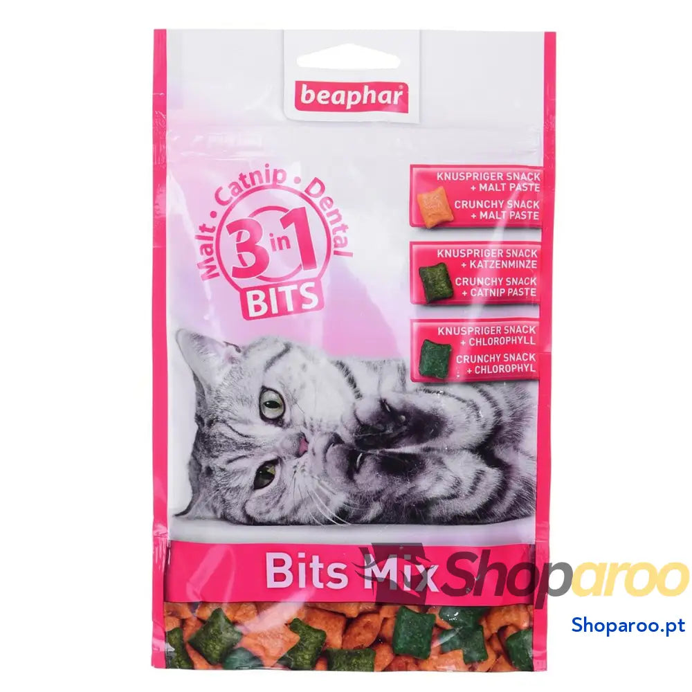 Lanche para Gato Beaphar Bits Mix 150 g Guloseimas Erva gateira Clorofilina