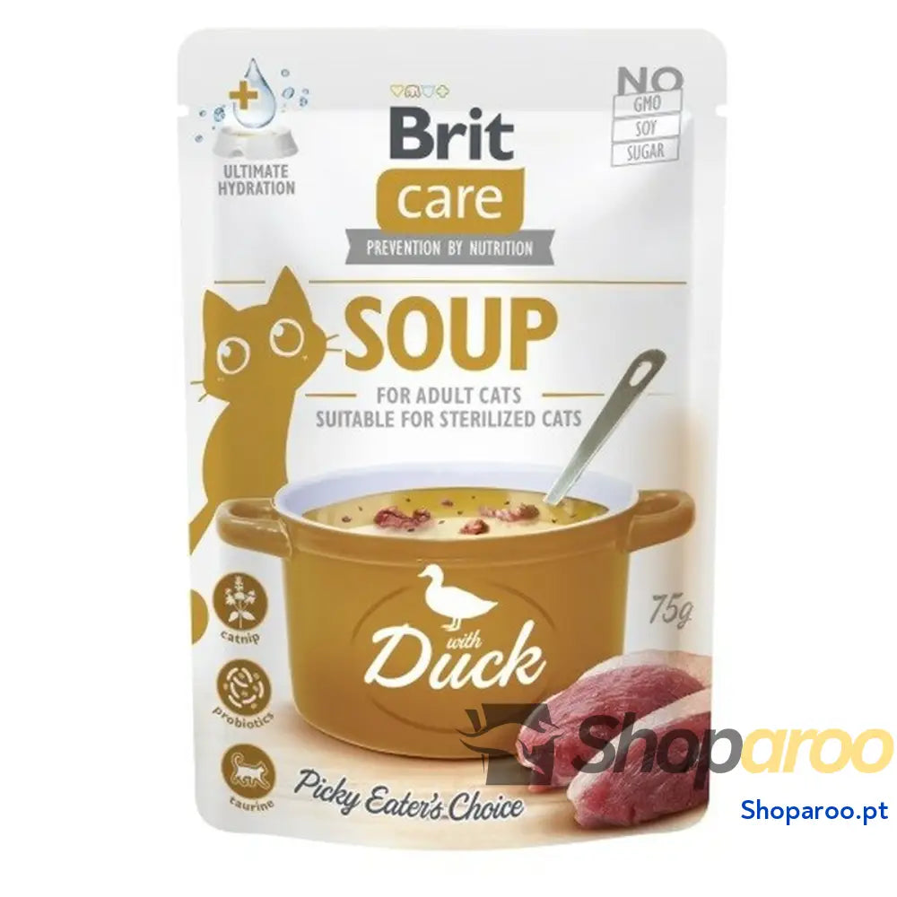 Lanche para Gato Brit Care Soup Duck Pato
