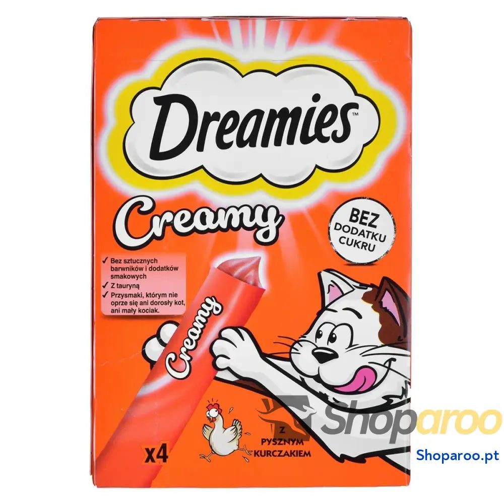 Lanche para Gato Dreamies Creamy 4 x 10 g Frango