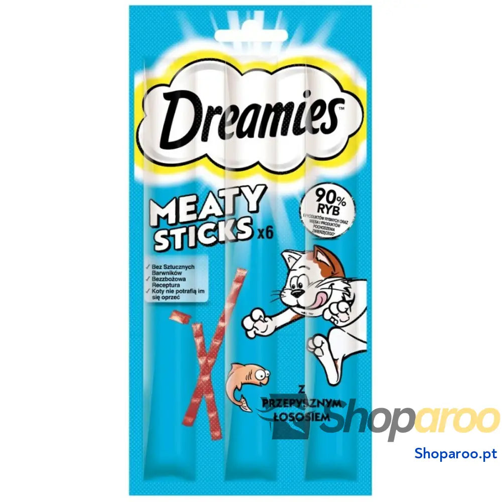 Lanche para Gato Dreamies Meaty Sticks 30 g Salmão