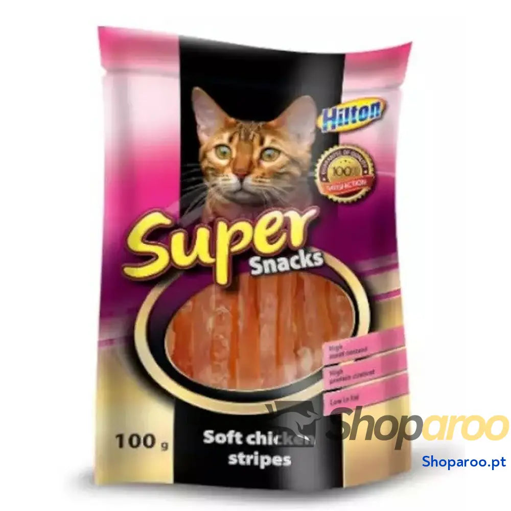 Lanche para Gato Hilton Soft chicken stripes Frango 100 g