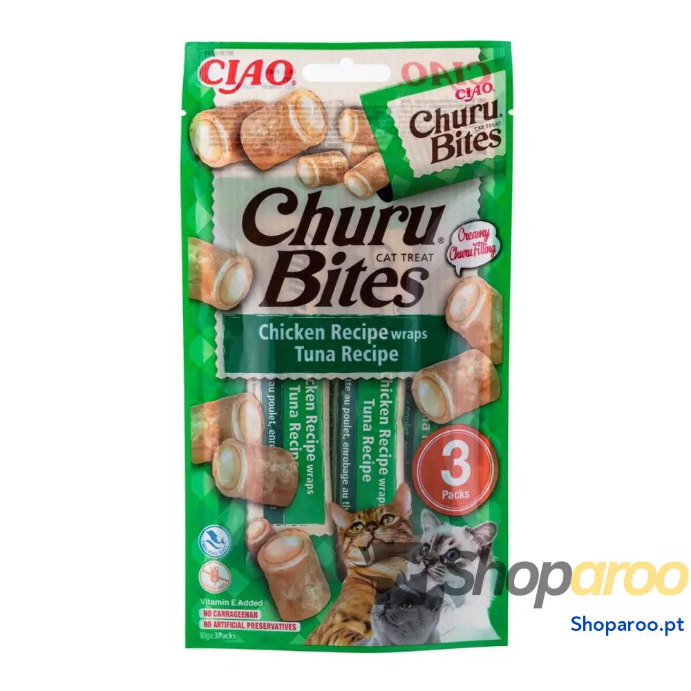 Lanche para Gato Inaba Churu Bites Frango Atum Peixe