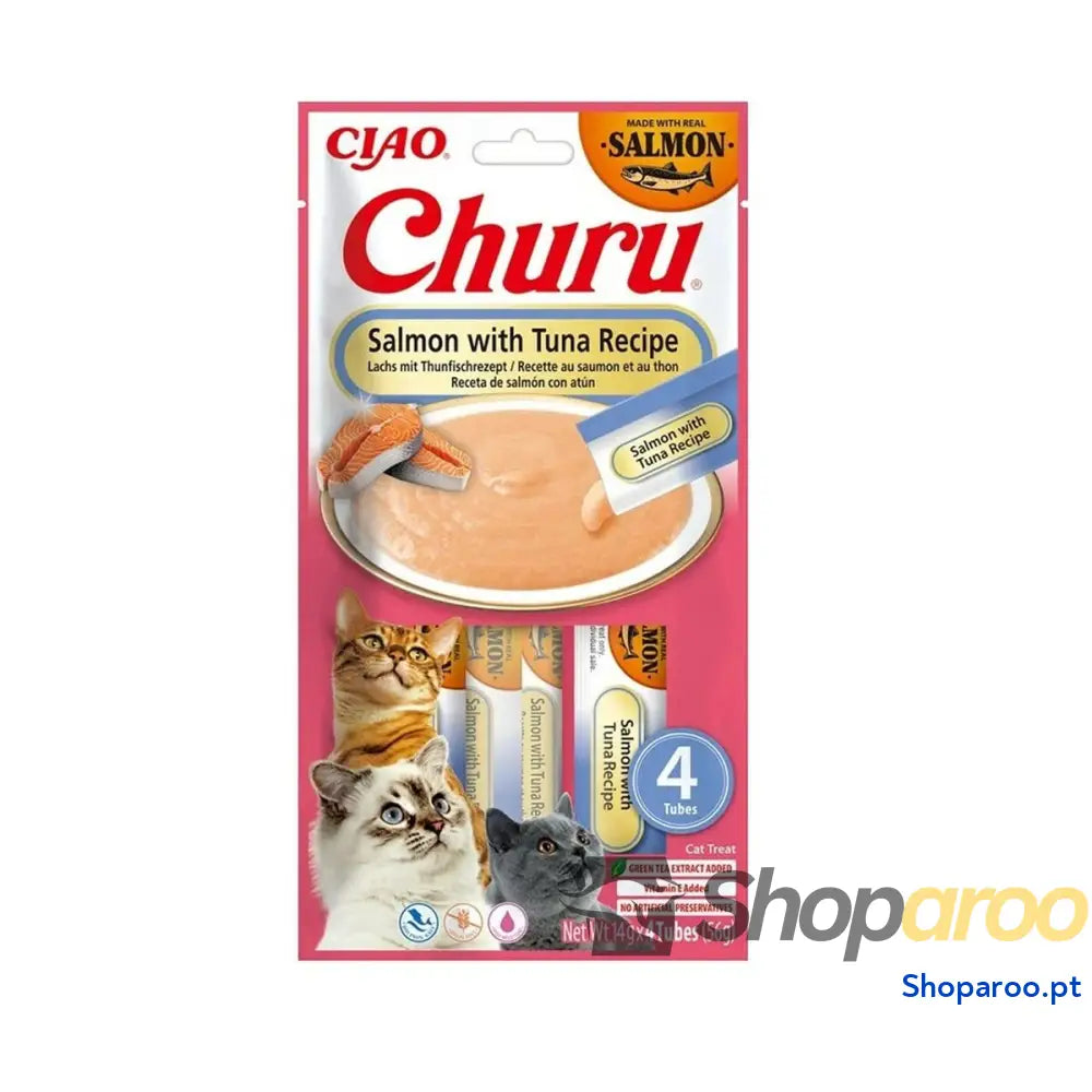 Lanche para Gato Inaba Churu Salmon with tuna recipe