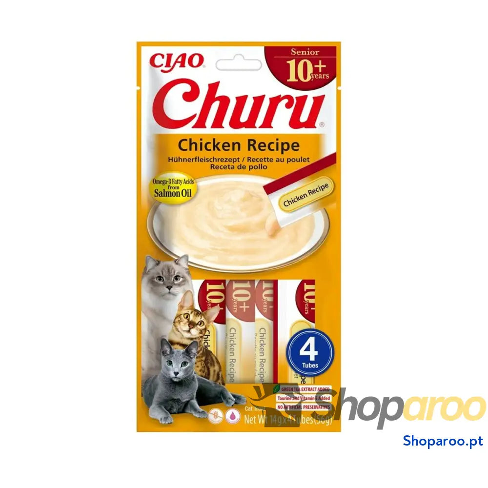 Lanche para Gato Inaba Churu Senior Chicken Recipe Frango