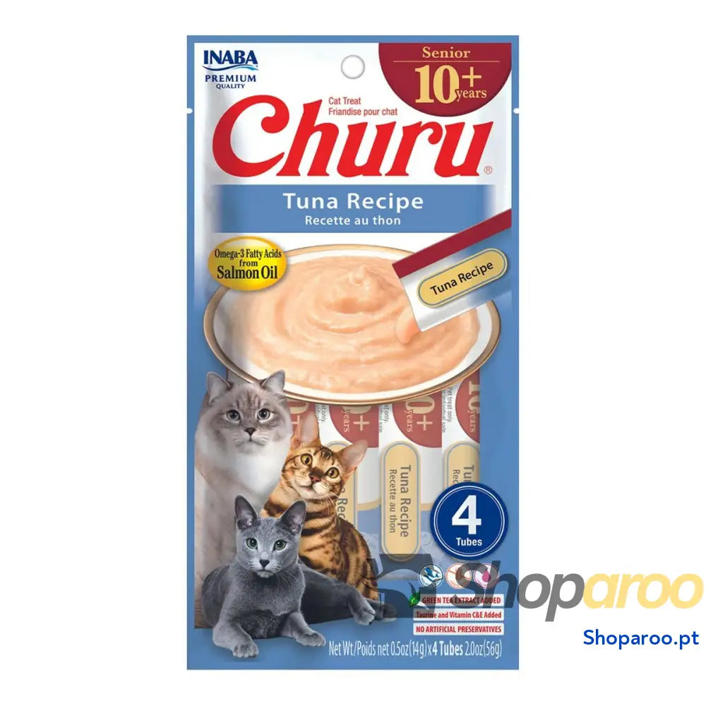 Lanche para Gato Inaba Churu Senior Tuna Recipe Peixe