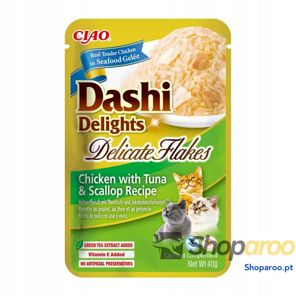 Lanche para Gato Inaba Dashi Delights Delicate Flakes Frango 40 g