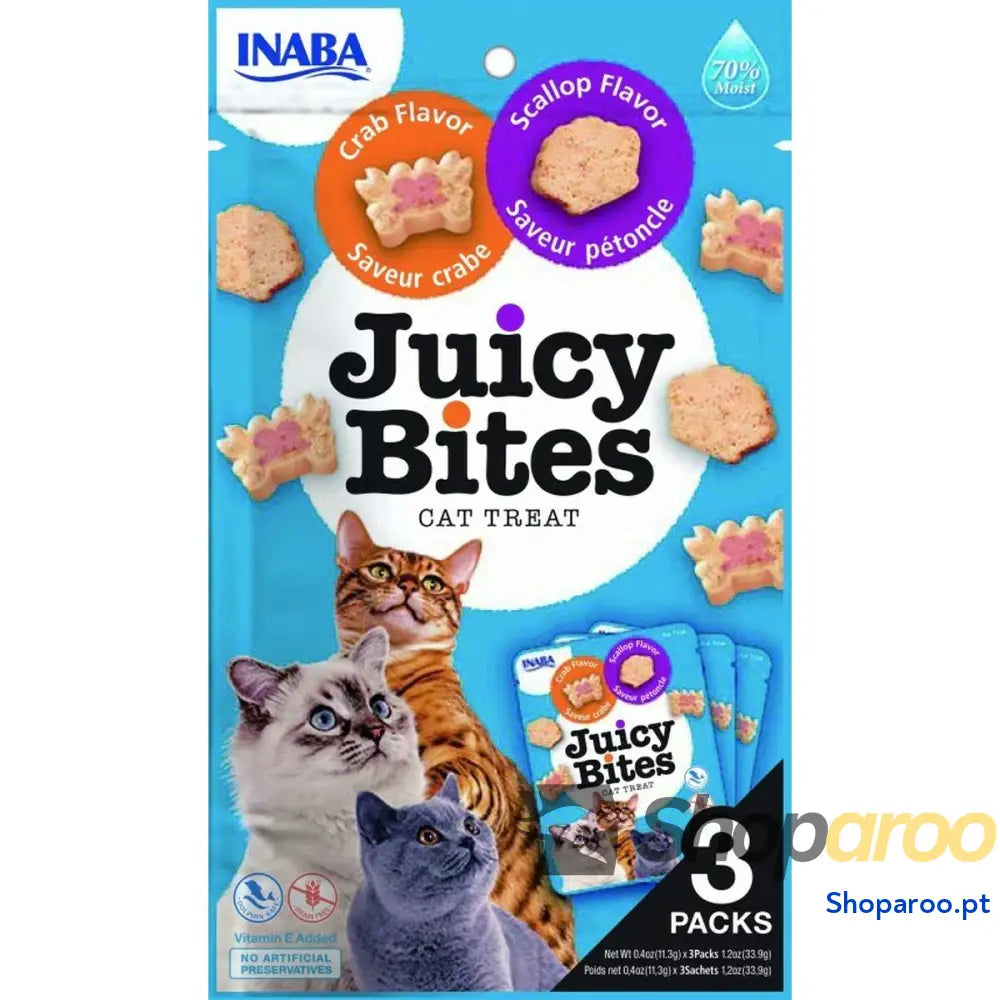 Lanche para Gato Inaba Juicy Bites 3 x 11,3 g Caranguejo