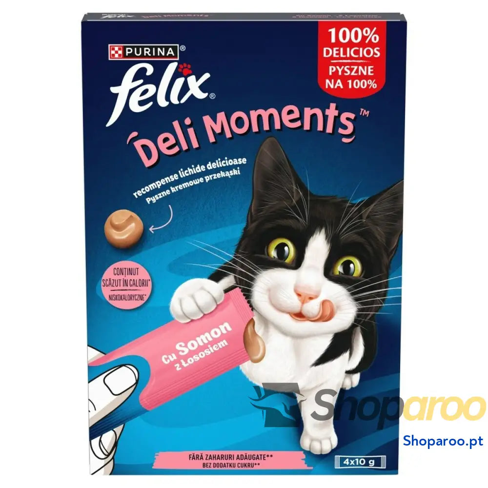 Lanche para Gato Purina Felix Deli Moments Salmon 4 x 10 g