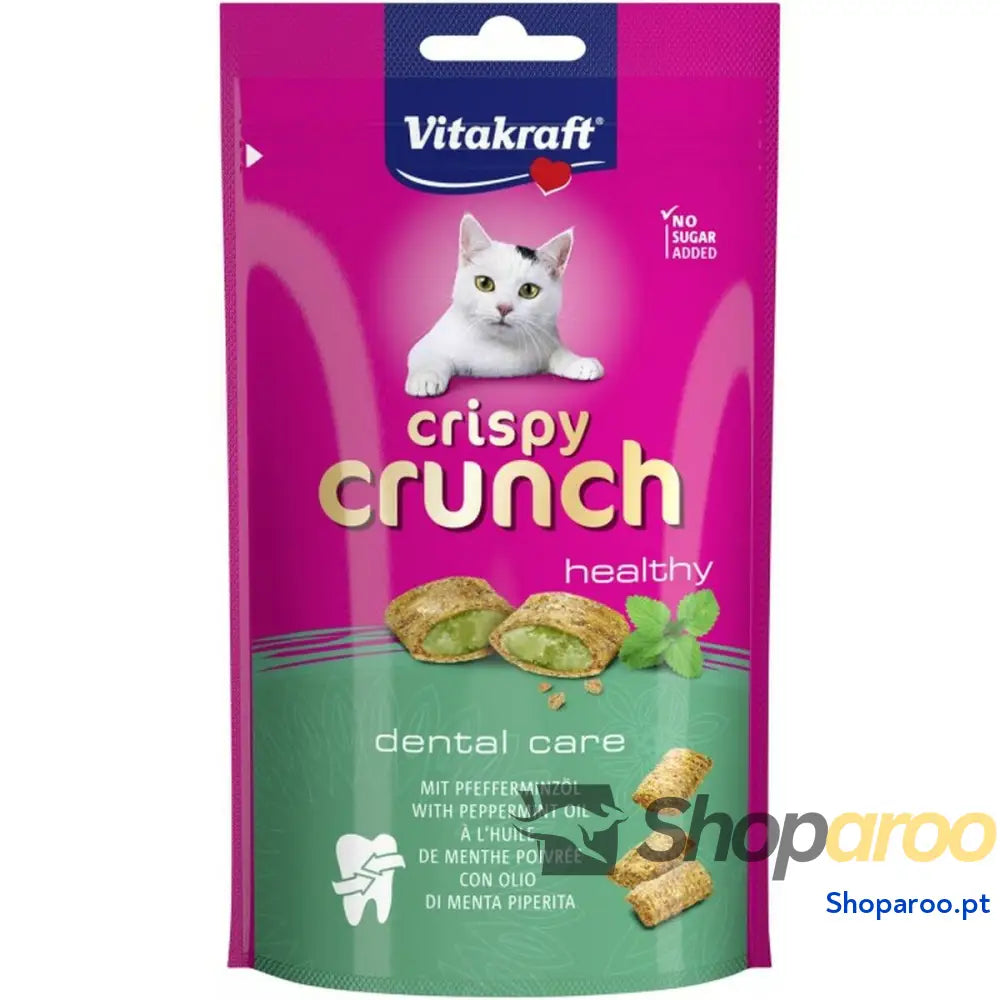 Lanche para Gato Vitakraft CRISPY CRUNCH Menta Carne Pássaros 60 g