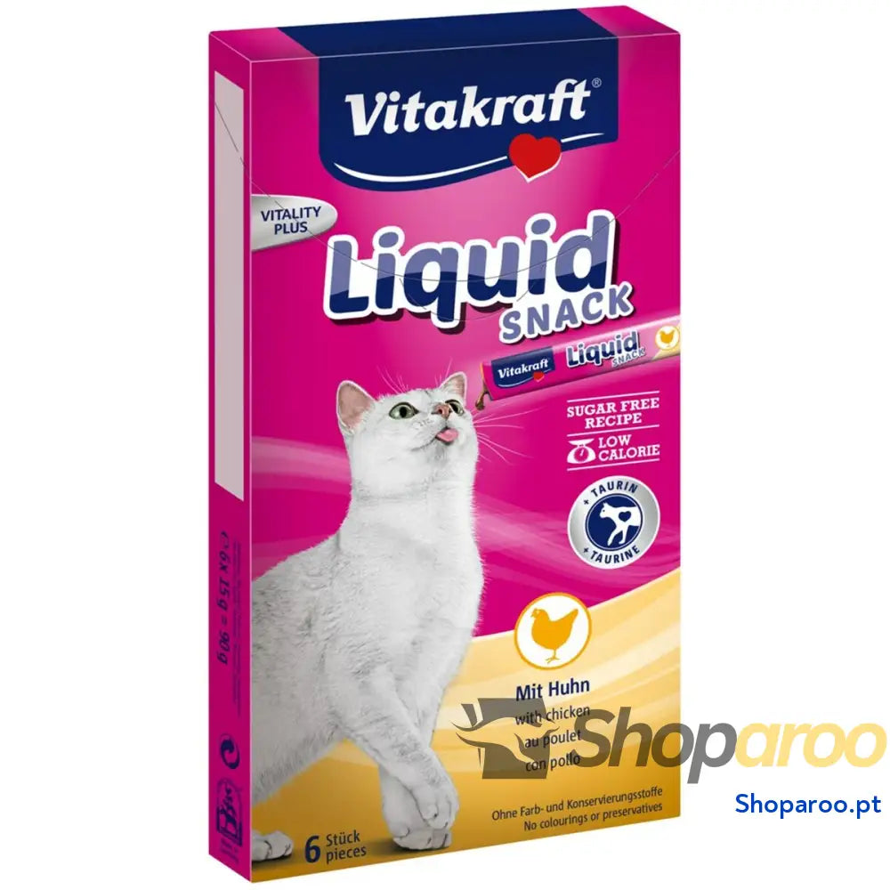 Lanche para Gato Vitakraft Liquid Snack Chicken Frango Porco 90 g