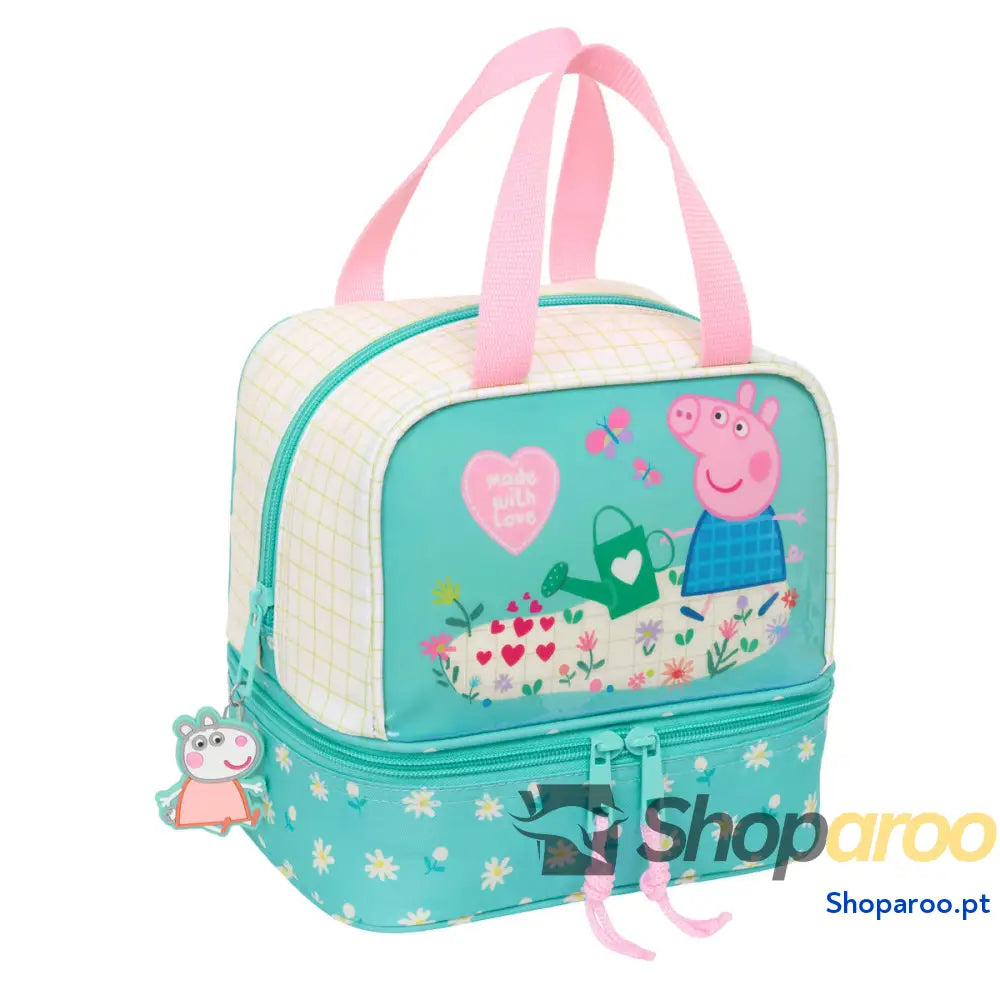 Lancheira Peppa Pig Pretty flowers Amarelo Menta 20 x 20 x 15 cm