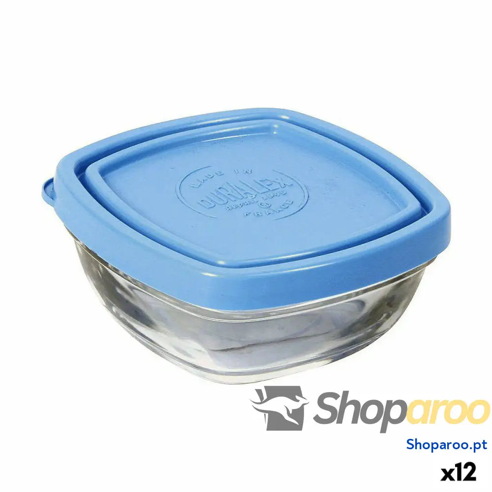 Lancheira Quadrada com Tampa Duralex FreshBox Azul 150 ml 9 x 9 x 4 cm (12 Unidades)