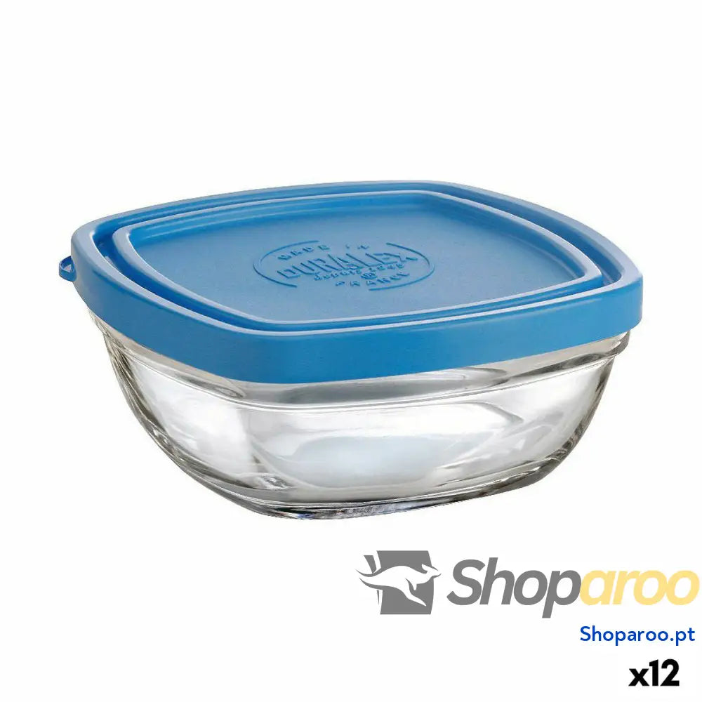 Lancheira Quadrada com Tampa Duralex FreshBox Azul 300 ml 11 x 11 x 5 cm (12 Unidades)