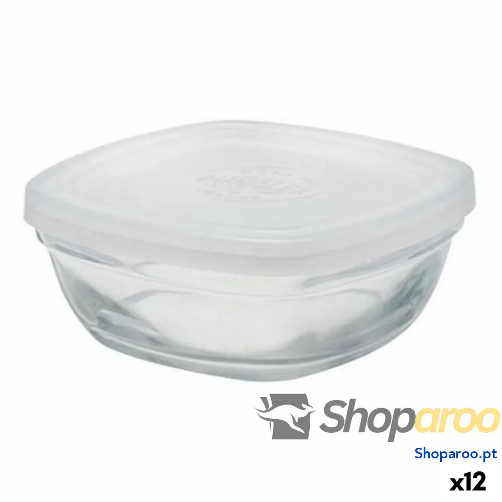 Lancheira Quadrada com Tampa Duralex FreshBox Transparente 150 ml (12 Unidades)
