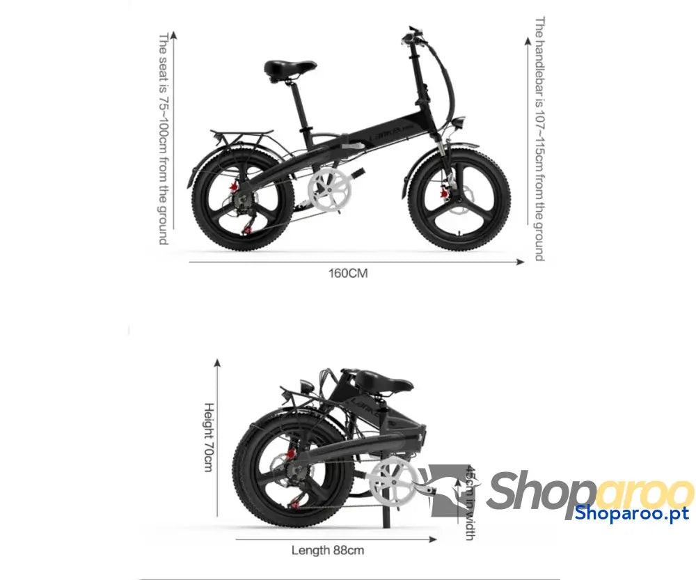 Lankeleisi G660 Bicicleta Elétrica Motor Brushless 500W 48V 20 Polegadas