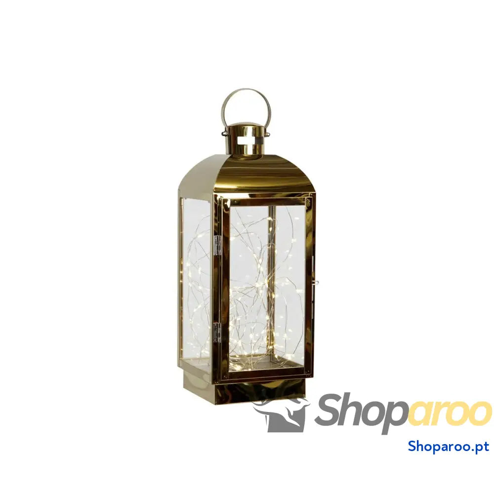 Lanterna DKD Home Decor Dourado Aço inoxidável 15 x 14 x 36 cm