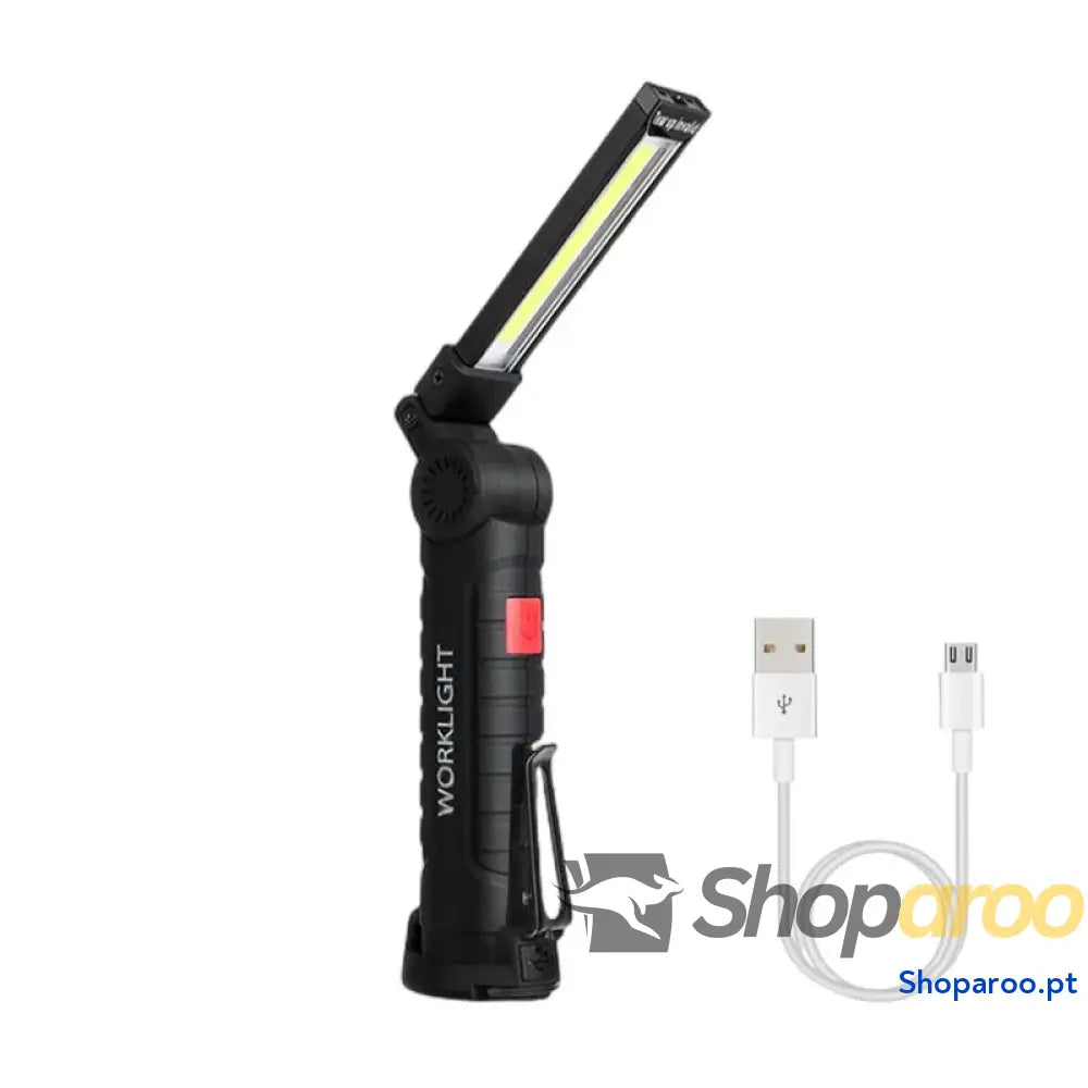 Lanterna LED portátil recarregável com luz magnética para campismo