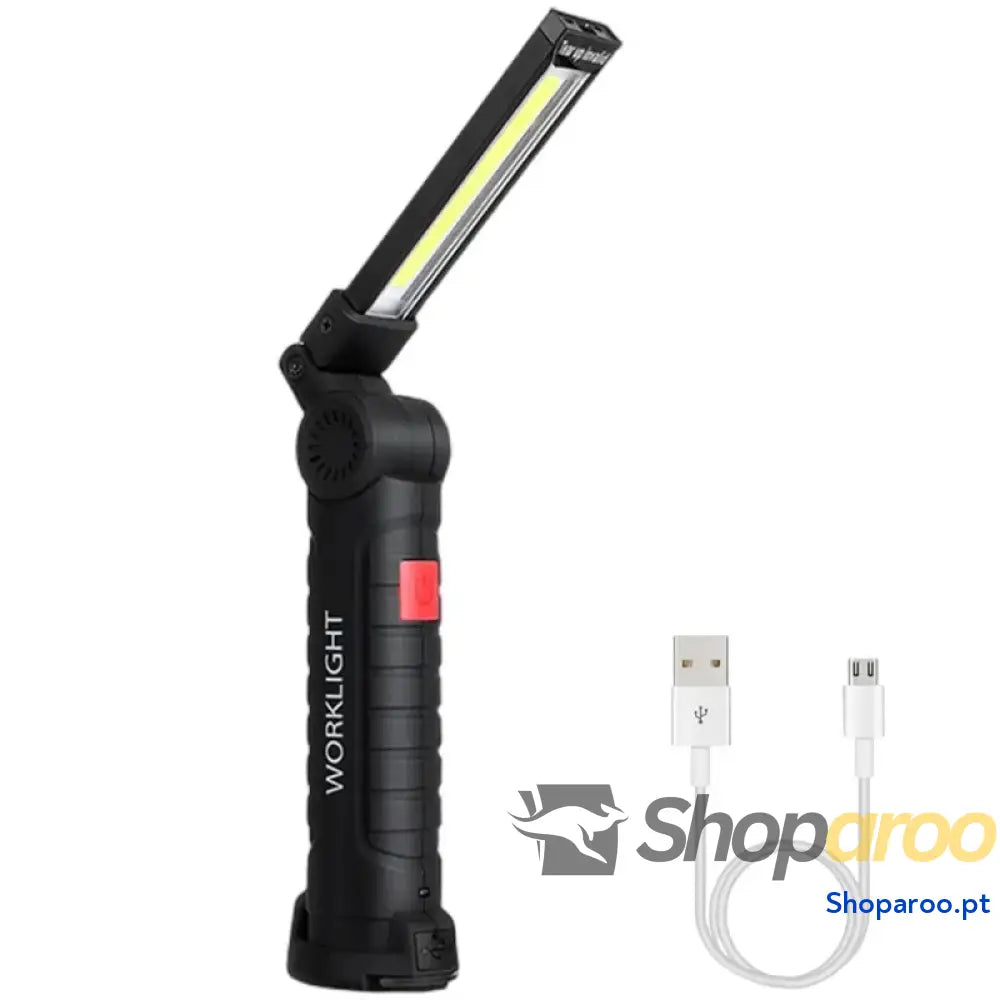 Lanterna LED portátil recarregável com luz magnética para campismo
