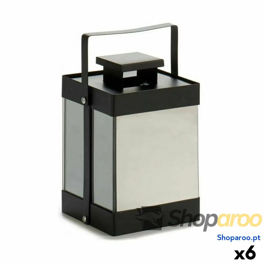 Lanterna LED Preto Espelho 12,5 x 18,5 x 12,5 cm (6 Unidades)