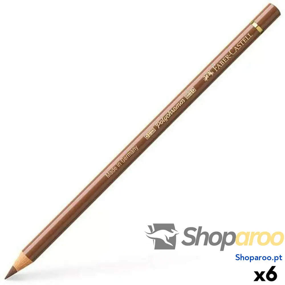 Lápis de cores Faber-Castell Polychromos Castanho 6 Peças