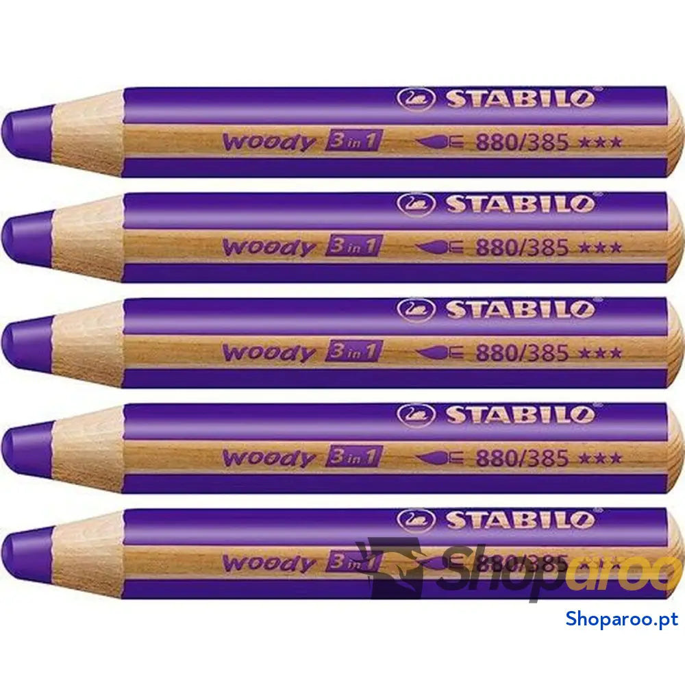 Lápis de cores Stabilo Woody Violeta 3 em 1 (5 Unidades)