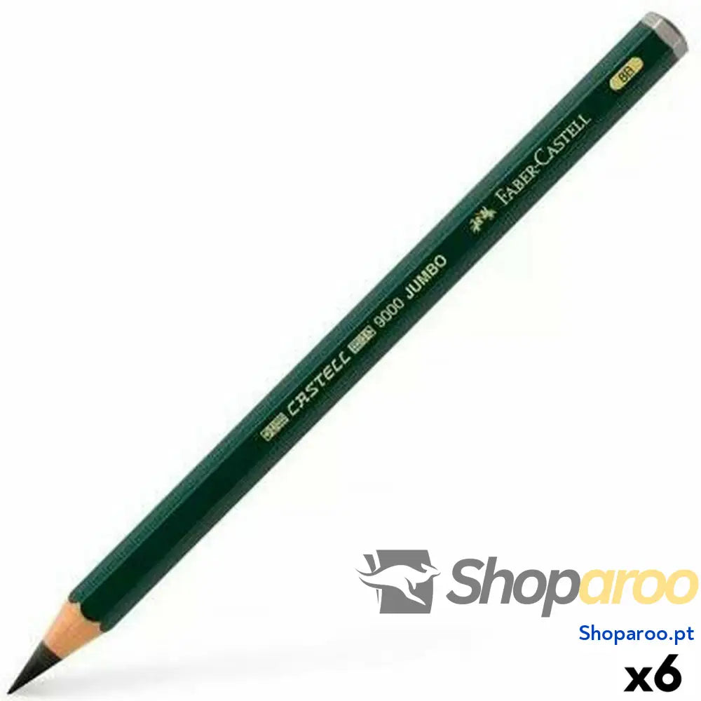 Lápis Faber-Castell 9000 Jumbo Preto 8B (6 Peças)