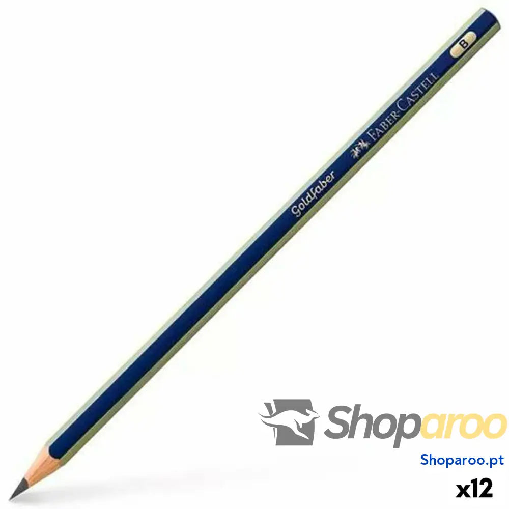 Lápis Faber-Castell GoldFaber 1221 B Preto Sextavado B (12 Unidades)