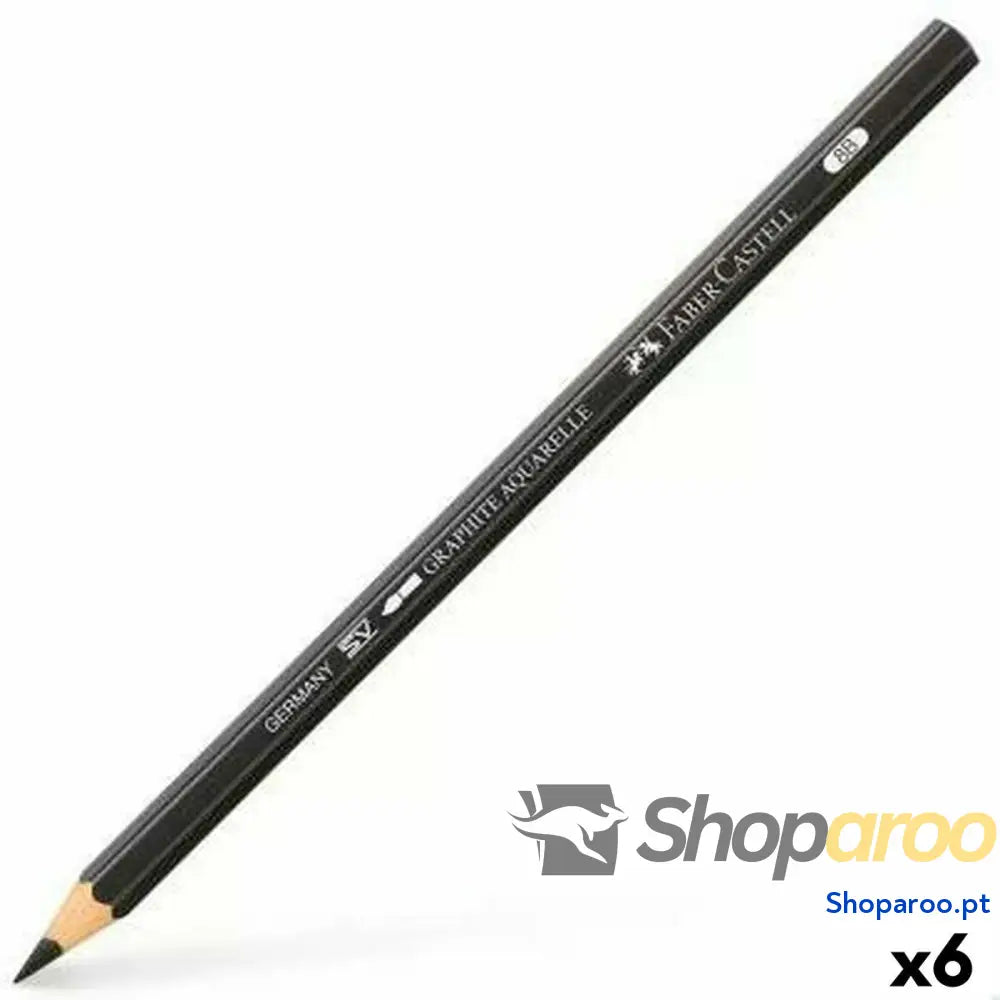 Lápis Faber-Castell Graphite Aquarelle Aguarela Preto Sextavado 8B (6 Unidades)