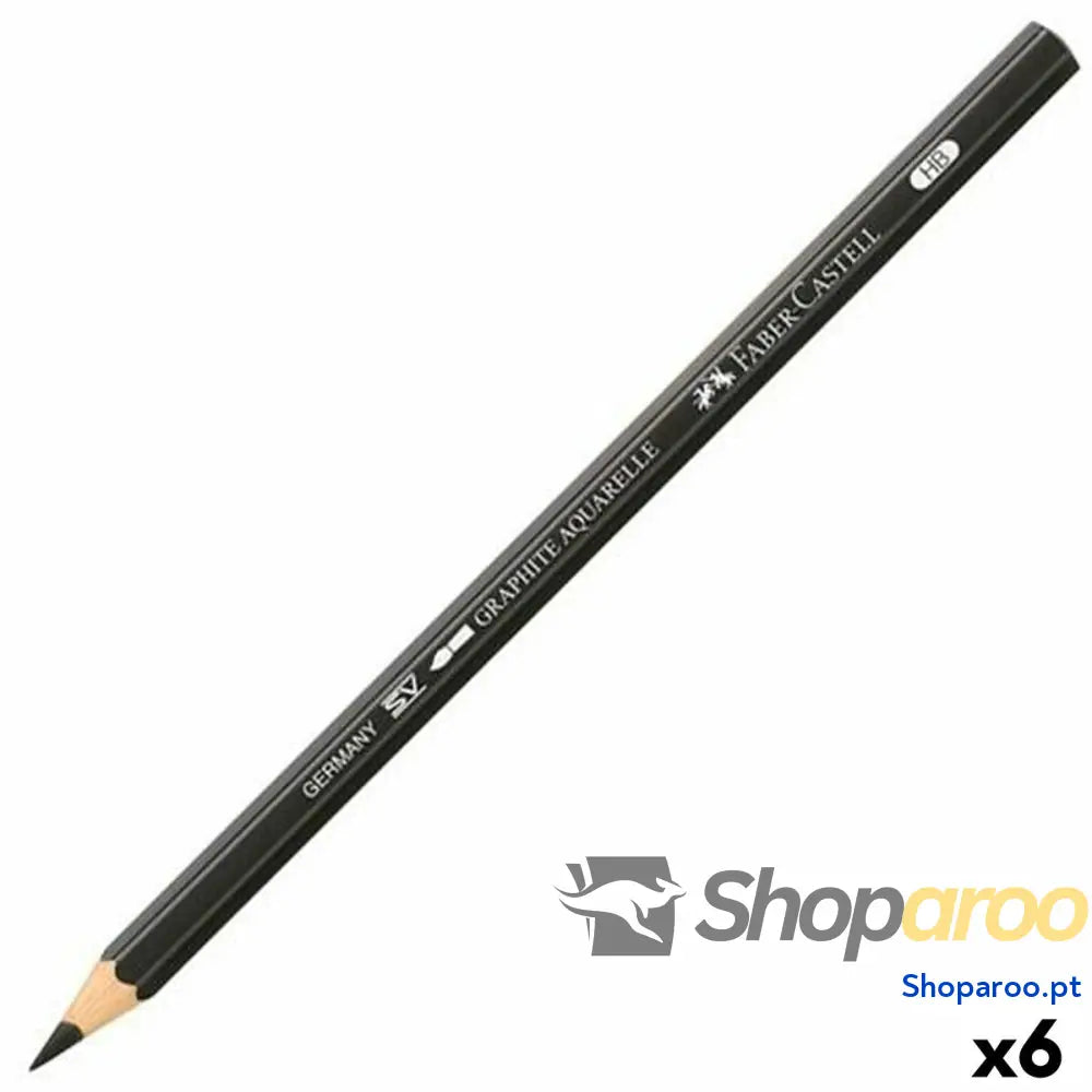 Lápis Faber-Castell Graphite Aquarelle Aguarela Preto Sextavado HB (6 Unidades)