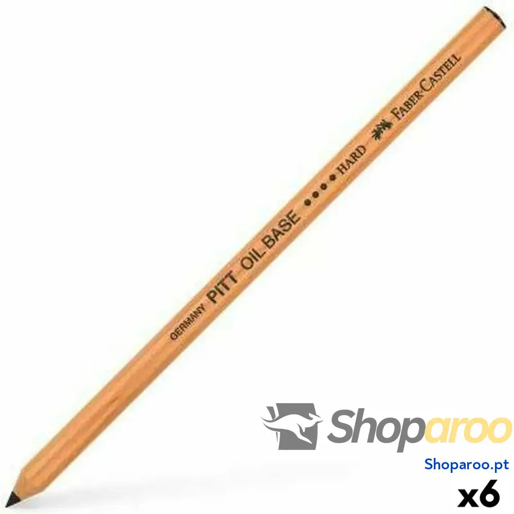 Lápis Faber-Castell Pitt Oil Base Duro Preto Sextavado (6 Unidades)