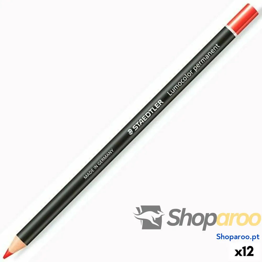Lápis Staedtler Lumocolor Permanent Glasochrom Permanente Vermelho (12 Unidades)