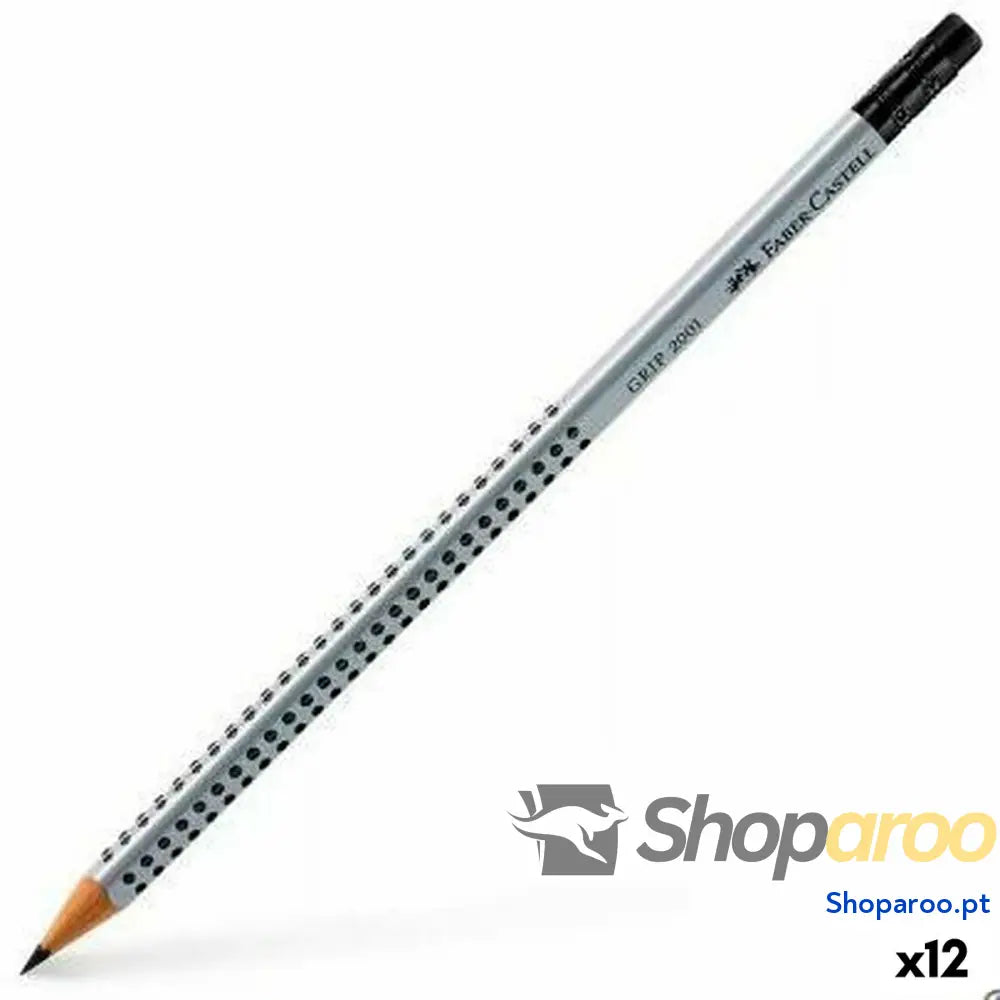 Lápiz com Borracha Faber-Castell Grip 2001 Ecológico Cinzento B (12 Unidades)