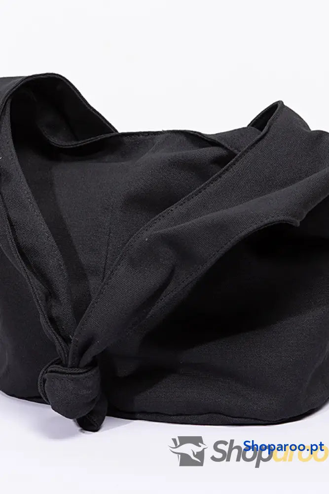 Bolsa de lona grande em algodão e linho crossbody