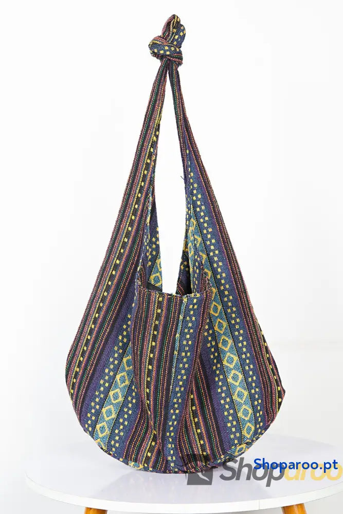 Bolsa de lona grande em algodão e linho crossbody