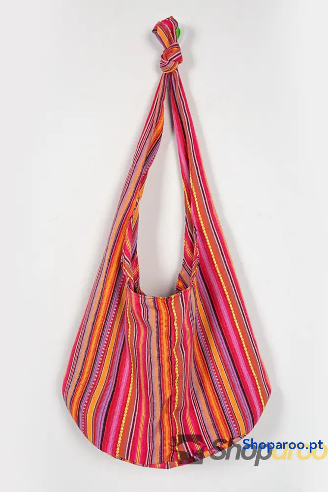 Bolsa de lona grande em algodão e linho crossbody