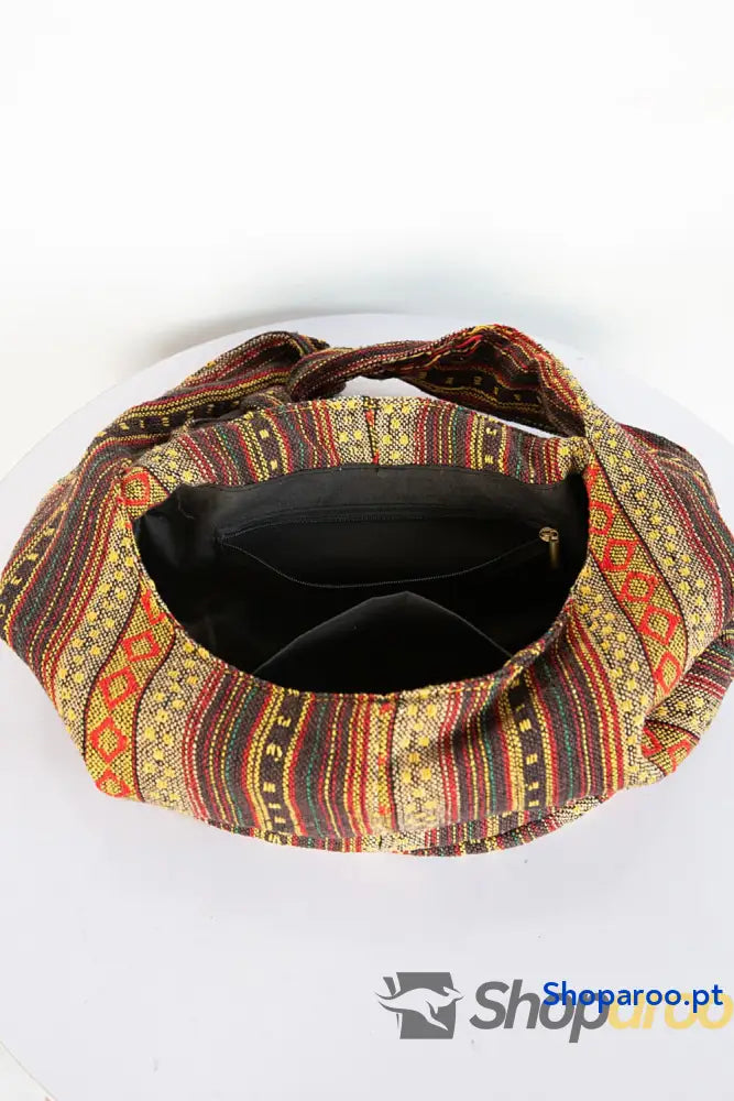 Bolsa de lona grande em algodão e linho crossbody