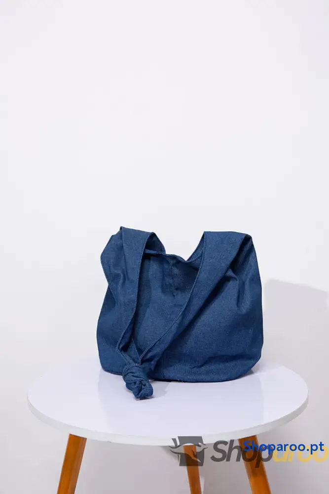 Bolsa de lona grande em algodão e linho crossbody