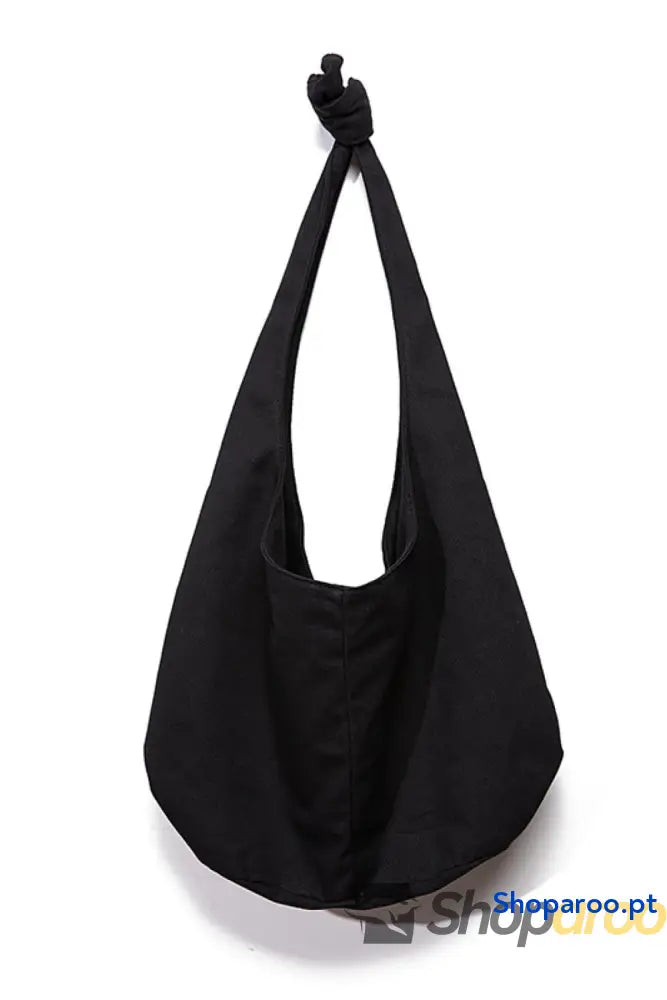 Bolsa de lona grande em algodão e linho crossbody