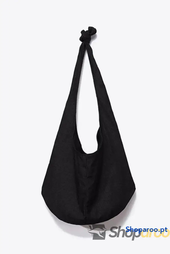 Bolsa de lona grande em algodão e linho crossbody