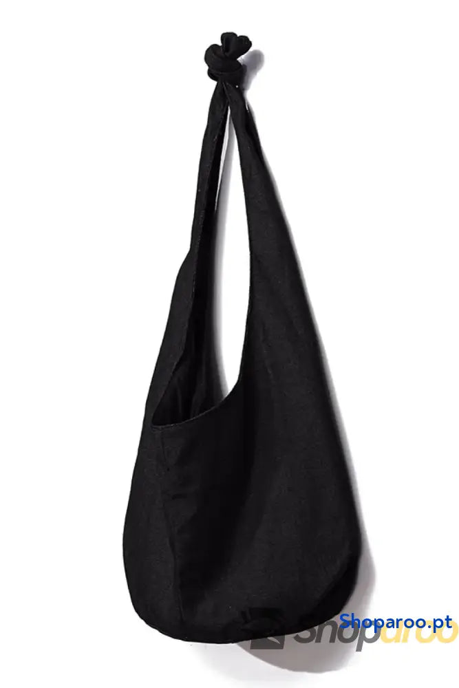 Bolsa de lona grande em algodão e linho crossbody