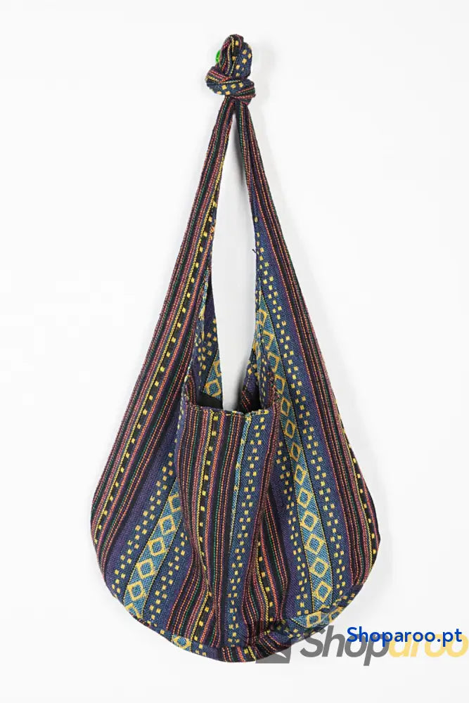 Bolsa de lona grande em algodão e linho crossbody