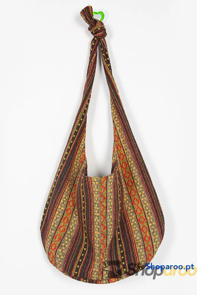 Bolsa de lona grande em algodão e linho crossbody