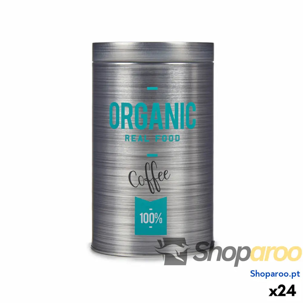 Lata de Metal Kinvara Organic Cinzento Folha Flandres 10,4 x 18,2 cm Café (24 Unidades)