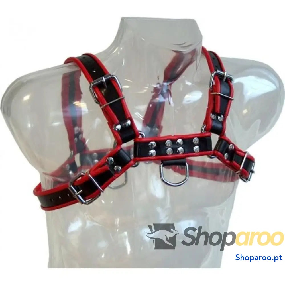 LEATHER BODY - CORRENTE ARNES III PRETO/VERMELHO